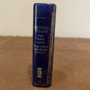 New Avon 1998 Beyond Color Triple Benefit Lipstick .13oz NOS Burgundy 518 SEALED